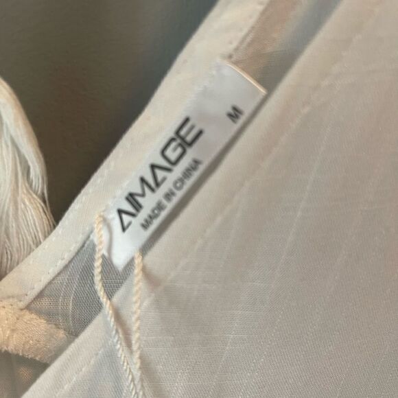 NWT AIMAGE white boho dress or swim cover Size M - Picture 7 of 9